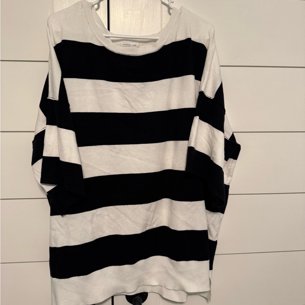 Black and White Striped Sweater